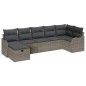 vidaXL Set da divano per giardino , 7 pezzi, con cuscini grigi in rattan sintetico. vidaXL Set da divano per giardino , 7 pezzi, con cuscini grigi in rattan sintetico.