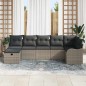 vidaXL Set da divano per giardino , 7 pezzi, con cuscini grigi in rattan sintetico. vidaXL Set da divano per giardino , 7 pezzi, con cuscini grigi in rattan sintetico.