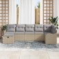 vidaXL Set Divano da Giardino con 7 Pezzi e Cuscini in Rattan Sintetico Beige vidaXL Set Divano da Giardino con 7 Pezzi e Cuscini in Rattan Sintetico Beige