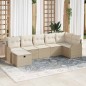 vidaXL Set da divano da giardino 7 pezzi con cuscini beige in polyrattan vidaXL Set da divano da giardino 7 pezzi con cuscini beige in polyrattan