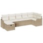 vidaXL Set da divano da giardino 7 pezzi con cuscini beige in polyrattan vidaXL Set da divano da giardino 7 pezzi con cuscini beige in polyrattan