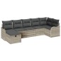 vidaXL Set Divano da Giardino da 7 Pezzi con Cuscini Grigi in Rattan Sintetico vidaXL Set Divano da Giardino da 7 Pezzi con Cuscini Grigi in Rattan Sintetico