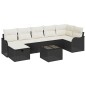 vidaXL Set di divani da giardino in 8 pezzi con cuscini in rattan nero vidaXL Set di divani da giardino in 8 pezzi con cuscini in rattan nero