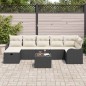 vidaXL Set di divani da giardino in 8 pezzi con cuscini in rattan nero vidaXL Set di divani da giardino in 8 pezzi con cuscini in rattan nero
