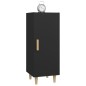 Credenza Nera 34,5x34x90 cm in Legno Multistrato Credenza Nera 34,5x34x90 cm in Legno Multistrato