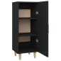 Credenza Nera 34,5x34x90 cm in Legno Multistrato Credenza Nera 34,5x34x90 cm in Legno Multistrato