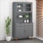 Piano Credenza MOLDE Grigio 90x35x100 cm Legno Massello di Pino Piano Credenza MOLDE Grigio 90x35x100 cm Legno Massello di Pino
