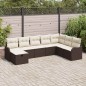 vidaXL Set da giardino di divani da 8 pezzi con cuscini marroni in rattan sintetico vidaXL Set da giardino di divani da 8 pezzi con cuscini marroni in rattan sintetico