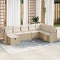 vidaXL Set Divano da Giardino 8 Pezzi con Cuscini Beige in Polyrattan vidaXL Set Divano da Giardino 8 Pezzi con Cuscini Beige in Polyrattan