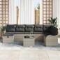 vidaXL Set Divano Giardino 9 Pezzi con Cuscini Grigio Chiaro in Polirattan vidaXL Set Divano Giardino 9 Pezzi con Cuscini Grigio Chiaro in Polirattan