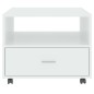 Tavolino da Salotto Bianco Lucido 55x55x40 cm Legno Multistrato