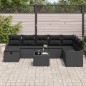 vidaXL Set Divano da Giardino da 9 Pezzi con Cuscini in Rattan Sintetico Nero