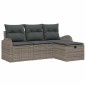 vidaXL Set da Giardino in 4 Pezzi con Cuscini Grigi in Polyrattan