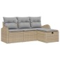 vidaXL Set di divani da giardino , 4 pezzi, con cuscini beige in rattan sintetico vidaXL Set di divani da giardino , 4 pezzi, con cuscini beige in rattan sintetico