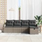 vidaXL Set di divani da giardino 5 pezzi con cuscini grigi in rattan sintetico