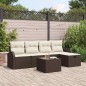 vidaXL Set da Giardino 6 Pezzi con Cuscini in Rattan Sintetico Marrone
