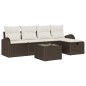 vidaXL Set da Giardino 6 Pezzi con Cuscini in Rattan Sintetico Marrone