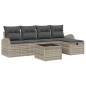 vidaXL Set da giardino con 6 pezzi e cuscini grigio chiaro in rattan sintetico