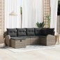 vidaXL Set di divani da giardino 6 pezzi di con cuscini grigi in rattan sintetico vidaXL Set di divani da giardino 6 pezzi di con cuscini grigi in rattan sintetico