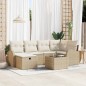 vidaXL Set da giardino 7 pezzi con cuscini beige in rattan poli vidaXL Set da giardino 7 pezzi con cuscini beige in rattan poli