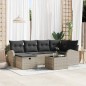 vidaXL Set da divano giardino 7 pezzi con cuscini grigio chiaro in rattan
