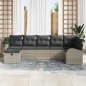 vidaXL Set divano da giardino 7 pezzi con cuscini Grigio Chiaro in Polyrattan vidaXL Set divano da giardino 7 pezzi con cuscini Grigio Chiaro in Polyrattan