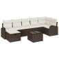vidaXL Set Divano da Giardino 8 Pezzi con Cuscini Marrone in Rattan