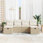 vidaXL Set di Sofà da Giardino a 6 Pezzi con Cuscini Beige in Rattan