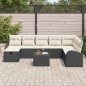 vidaXL Set di divani da giardino 9 pezzi con cuscini in rattan poliestere nero vidaXL Set di divani da giardino 9 pezzi con cuscini in rattan poliestere nero