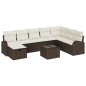 vidaXL Set Giardino 9 Pezzi con Cuscini in Poly Rattan Marrone