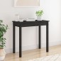 Tavolo Consolle Nero 80x40x75 cm in Legno Massello di Pino Tavolo Consolle Nero 80x40x75 cm in Legno Massello di Pino