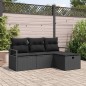 vidaXL Set da Giardino in 4 Pezzi con Cuscini Neri in Rattan Sintetico vidaXL Set da Giardino in 4 Pezzi con Cuscini Neri in Rattan Sintetico
