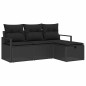 vidaXL Set da Giardino in 4 Pezzi con Cuscini Neri in Rattan Sintetico vidaXL Set da Giardino in 4 Pezzi con Cuscini Neri in Rattan Sintetico