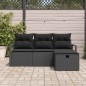 vidaXL Set da Giardino in 4 Pezzi con Cuscini Neri in Rattan Sintetico vidaXL Set da Giardino in 4 Pezzi con Cuscini Neri in Rattan Sintetico