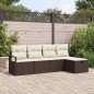 vidaXL Set di divani da giardino da 5 pezzi con cuscini in rattan polipropilene marrone vidaXL Set di divani da giardino da 5 pezzi con cuscini in rattan polipropilene marrone