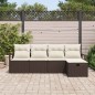 vidaXL Set di divani da giardino da 5 pezzi con cuscini in rattan polipropilene marrone vidaXL Set di divani da giardino da 5 pezzi con cuscini in rattan polipropilene marrone