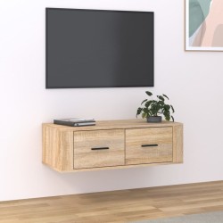 Mobile TV Pensile Rovere Sonoma 80x36x25 cm Legno Multistrato