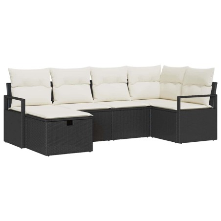 vidaXL Set di divani da giardino 6 pezzi con cuscini in rattan nero