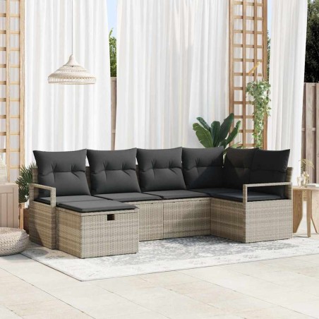 vidaXL Set Divano da Giardino 6 pezzi con cuscini grigi