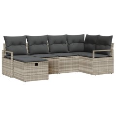 vidaXL Set Divano da Giardino 6 pezzi con cuscini grigi
