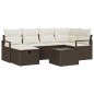 vidaXL Set Divano da Giardino 7 Pezzi con Cuscini Marroni in Rattan Sintetico vidaXL Set Divano da Giardino 7 Pezzi con Cuscini Marroni in Rattan Sintetico