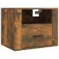 Comodini a Muro 2 pz Rovere Fumo 50x36x40 cm