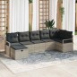 vidaXL Set di Sofà da Giardino con 7 Pezzi e Cuscini Grigio Chiaro in Rattan Sintetico