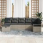 vidaXL Set di Sofà da Giardino con 7 Pezzi e Cuscini Grigio Chiaro in Rattan Sintetico