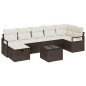 vidaXL Set di divani da giardino da 8 pezzi con cuscini, in polirattan marrone vidaXL Set di divani da giardino da 8 pezzi con cuscini, in polirattan marrone