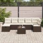 vidaXL Set di divani da giardino da 8 pezzi con cuscini, in polirattan marrone vidaXL Set di divani da giardino da 8 pezzi con cuscini, in polirattan marrone