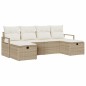 vidaXL Set di Divani da Giardino 6 Pezzi con Cuscini in Rattan Sintetico Beige
