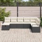 vidaXL Set da divano da giardino in 8 pezzi con cuscini in rattan sintetico nero