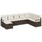 vidaXL Set di divano da giardino a 8 pezzi con cuscini in rattan sintetico marrone.
