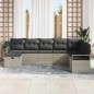 vidaXL Set di divani da giardino in 8 pezzi con cuscini grigio chiaro in rattan sintetico